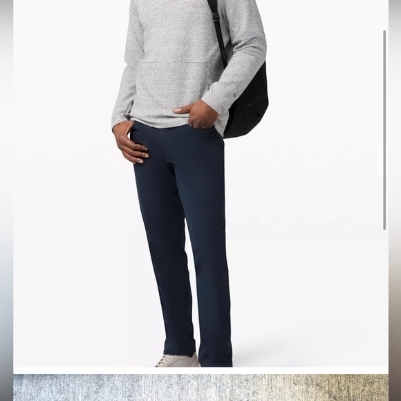 Lululemon ABC Pant Slim 34" warpstreme true navy reflective cuffs anti wrinkle - Picture 4 of 16